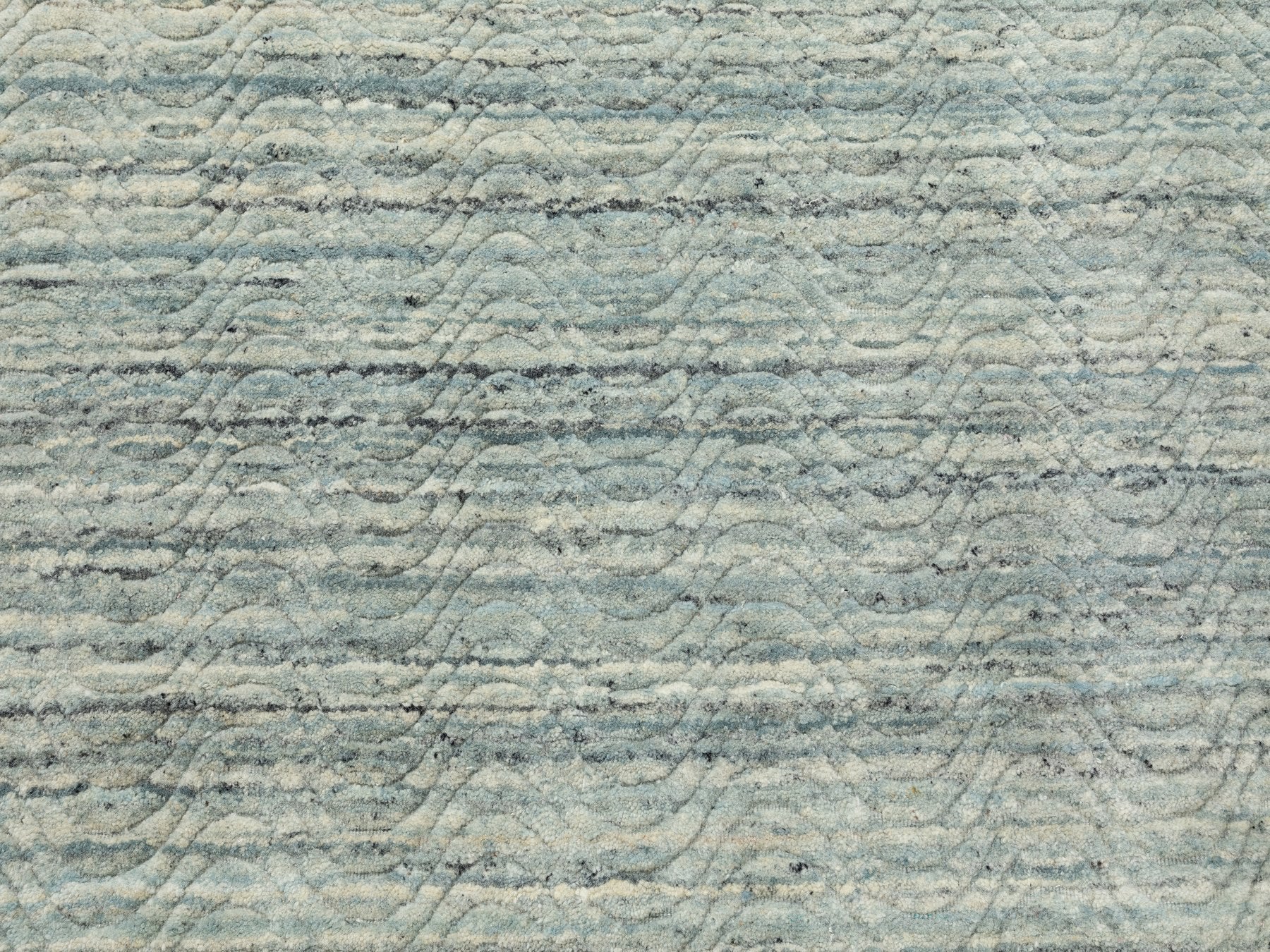 Modern / Contemporary hand-knotted wool rug in Green, 9'10" x 10' — SKU O062062 (view 9)