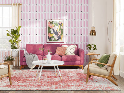 Pink 6'0" x 9'2" Transitional Hand knotted Wool/Silk Rug - Sku: O062069