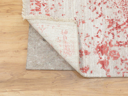 Pink 6'0" x 9'2" Transitional Hand knotted Wool/Silk Rug - Sku: O062069