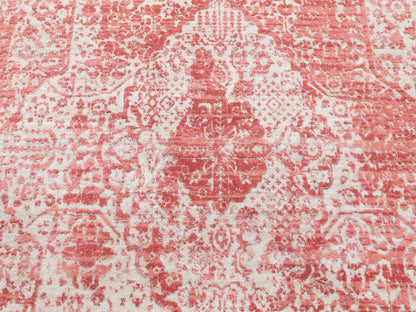Pink 6'0" x 9'2" Transitional Hand knotted Wool/Silk Rug - Sku: O062069