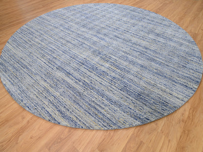 Grey 11'9" x 12'0" Modern / Contemporary Handloom Wool Rug - Sku: O062099
