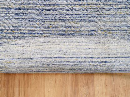 Grey 11'9" x 12'0" Modern / Contemporary Handloom Wool Rug - Sku: O062099