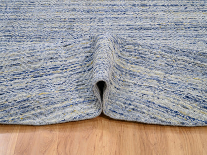 Grey 11'9" x 12'0" Modern / Contemporary Handloom Wool Rug - Sku: O062099