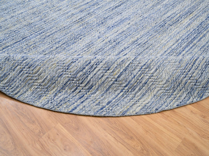 Grey 11'9" x 12'0" Modern / Contemporary Handloom Wool Rug - Sku: O062099