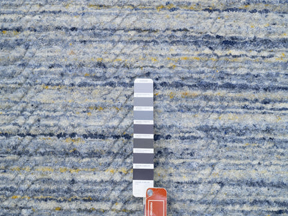 Grey 11'9" x 12'0" Modern / Contemporary Handloom Wool Rug - Sku: O062099