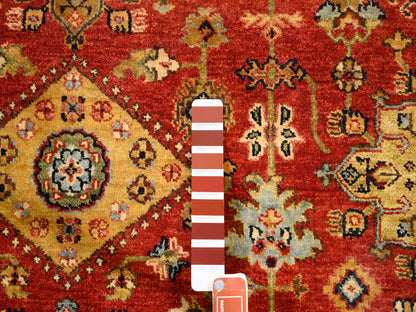Red 7'9" x 7'9" Traditional Hand knotted Wool Rug - Sku: O062132