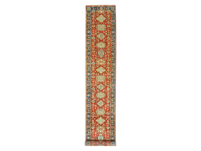 Red 2'6" x 15'10" Traditional Hand knotted Wool Rug - Sku: O062165