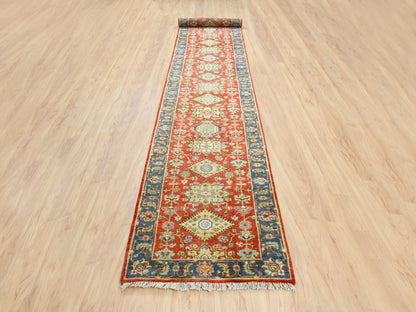 Red 2'6" x 15'10" Traditional Hand knotted Wool Rug - Sku: O062165