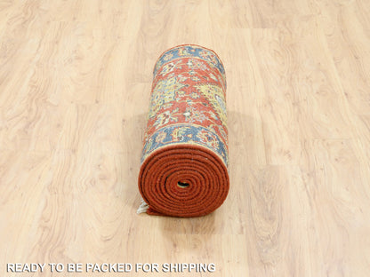 Red 2'6" x 15'10" Traditional Hand knotted Wool Rug - Sku: O062165