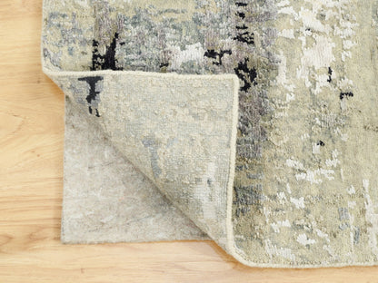 Modern / Contemporary hand-knotted wool/silk rug in Beige, 3' x 5' — SKU O062167 (view 3)