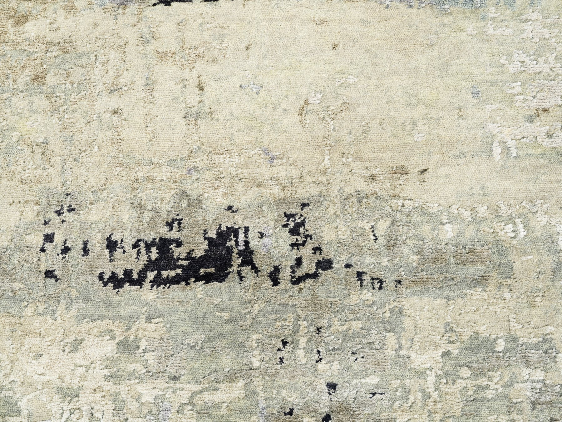 Modern / Contemporary hand-knotted wool/silk rug in Beige, 3' x 5' — SKU O062167 (view 5)