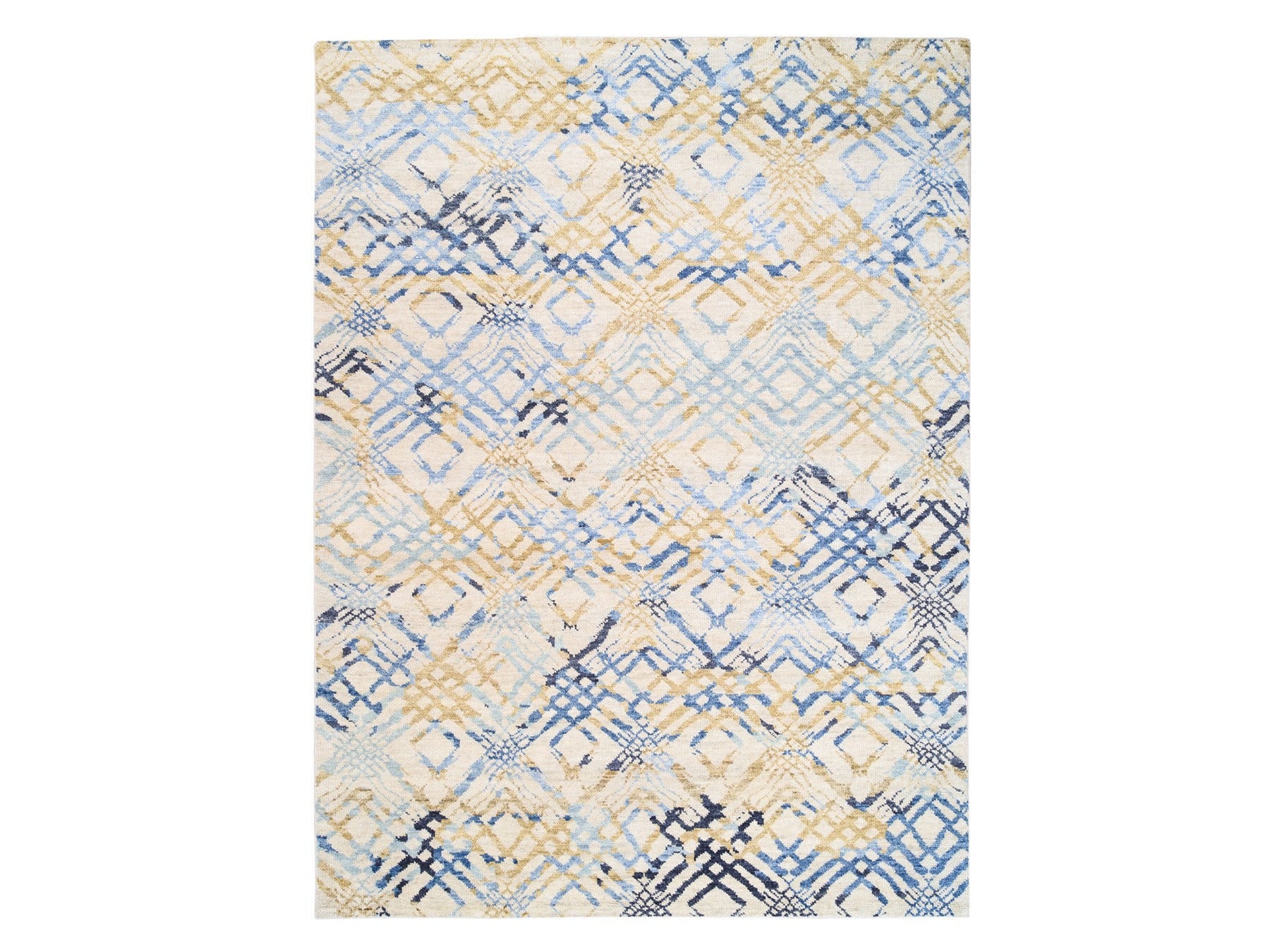 Tribal & Geometric hand-knotted wool rug in Ivory, 9' x 12' — SKU O062219