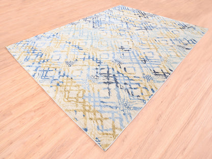 Tribal & Geometric hand-knotted wool rug in Ivory, 9' x 12' — SKU O062219 (view 3)