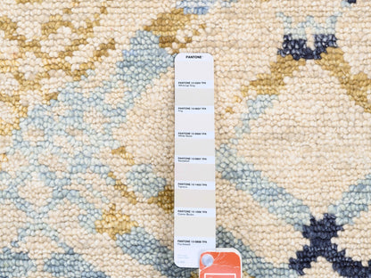 Tribal & Geometric hand-knotted wool rug in Ivory, 9' x 12' — SKU O062219 (view 7)