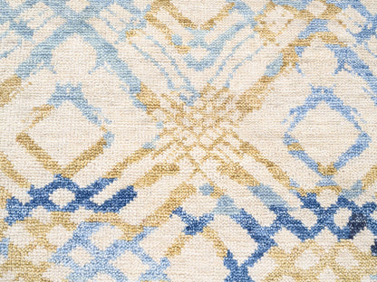 Ivory 9'0" x 12'0" Tribal Hand knotted Wool Rug - Sku: O062219