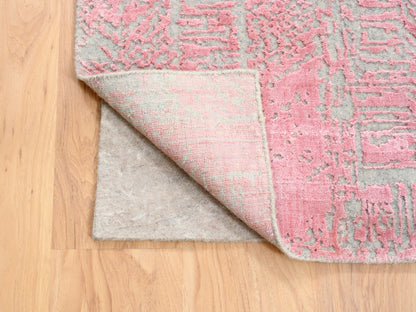 Grey 7'10" x 10'1" Modern / Contemporary Handloom Wool/Silk Rug - Sku: O062257
