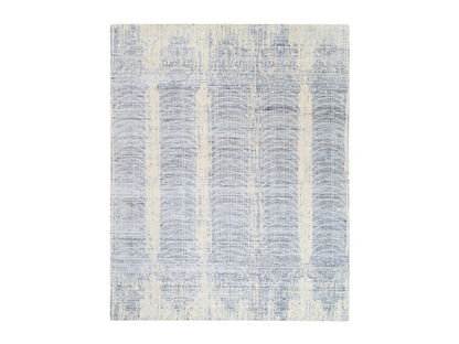 Beige 8'1" x 9'10" Modern and Contemporary Handloom Wool/Silk Rug - Sku: O062258