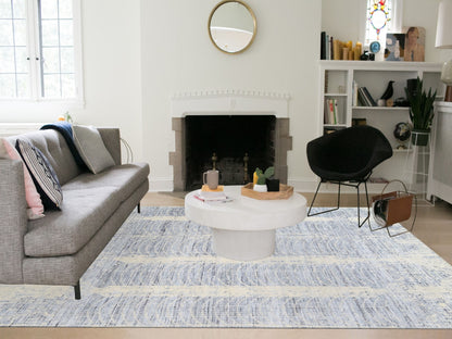 Beige 8'1" x 9'10" Modern and Contemporary Handloom Wool/Silk Rug - Sku: O062258