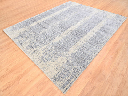 Beige 8'1" x 9'10" Modern and Contemporary Handloom Wool/Silk Rug - Sku: O062258