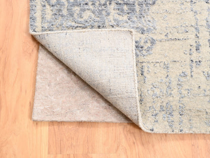 Beige 8'1" x 9'10" Modern and Contemporary Handloom Wool/Silk Rug - Sku: O062258