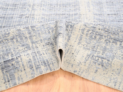 Beige 8'1" x 9'10" Modern and Contemporary Handloom Wool/Silk Rug - Sku: O062258