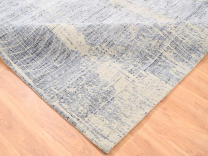Beige 8'1" x 9'10" Modern and Contemporary Handloom Wool/Silk Rug - Sku: O062258