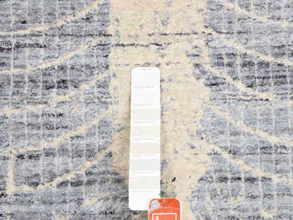 Beige 8'1" x 9'10" Modern and Contemporary Handloom Wool/Silk Rug - Sku: O062258
