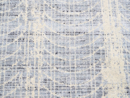 Beige 8'1" x 9'10" Modern and Contemporary Handloom Wool/Silk Rug - Sku: O062258