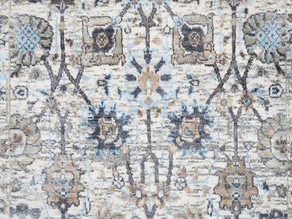 Tabriz Transitional hand-knotted silk runner in Ivory, 2'5" x 6'2" — SKU O062291 (view 5)