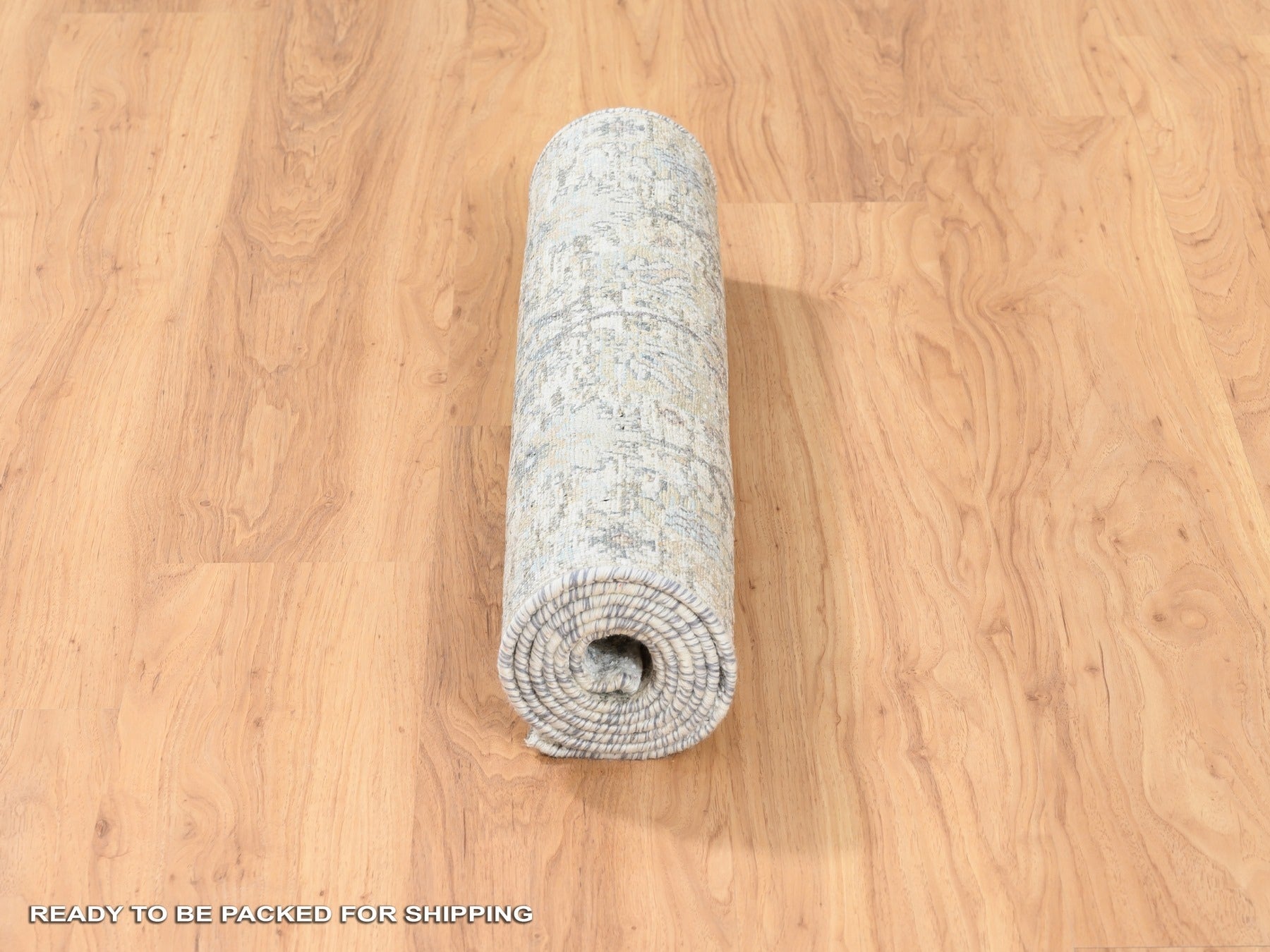 Tabriz Transitional hand-knotted silk runner in Ivory, 2'5" x 6'2" — SKU O062291 (view 6)