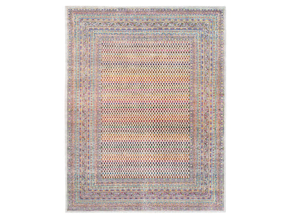 Sarouk Modern / Contemporary hand-knotted wool/sari silk rug in Beige & Ivory, 8'10" x 12' — SKU O062307