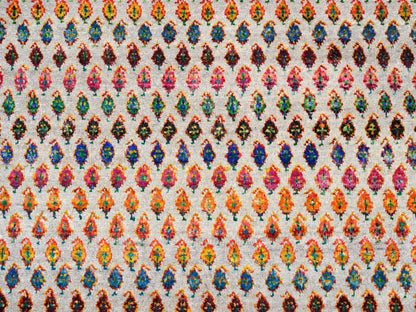 Sarouk Modern / Contemporary hand-knotted wool/sari silk rug in Beige, 11'10" x 12' — SKU O062311 (view 8)