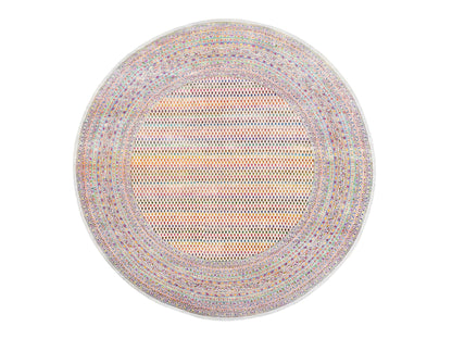 Sarouk Modern / Contemporary hand-knotted wool/silk rug in Beige, 12' x 12' — SKU O062321
