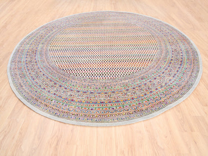 Beige 12'0" x 12'0" Modern and Contemporary Hand knotted Wool/Silk Rug - Sku: O062321