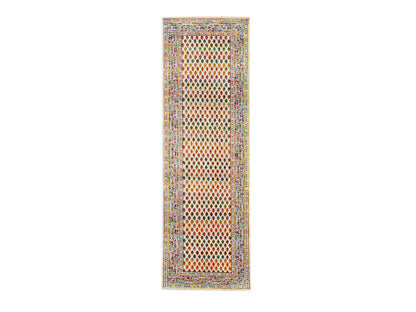 Sarouk Modern / Contemporary hand-knotted wool/sari silk runner in Beige, 2'7" x 8'1" — SKU O062331