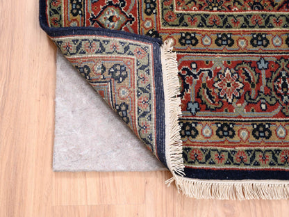 Fine Oriental hand-knotted wool/silk rug in Black & Red, 5'1" x 7'1" — SKU O062342 (view 3)