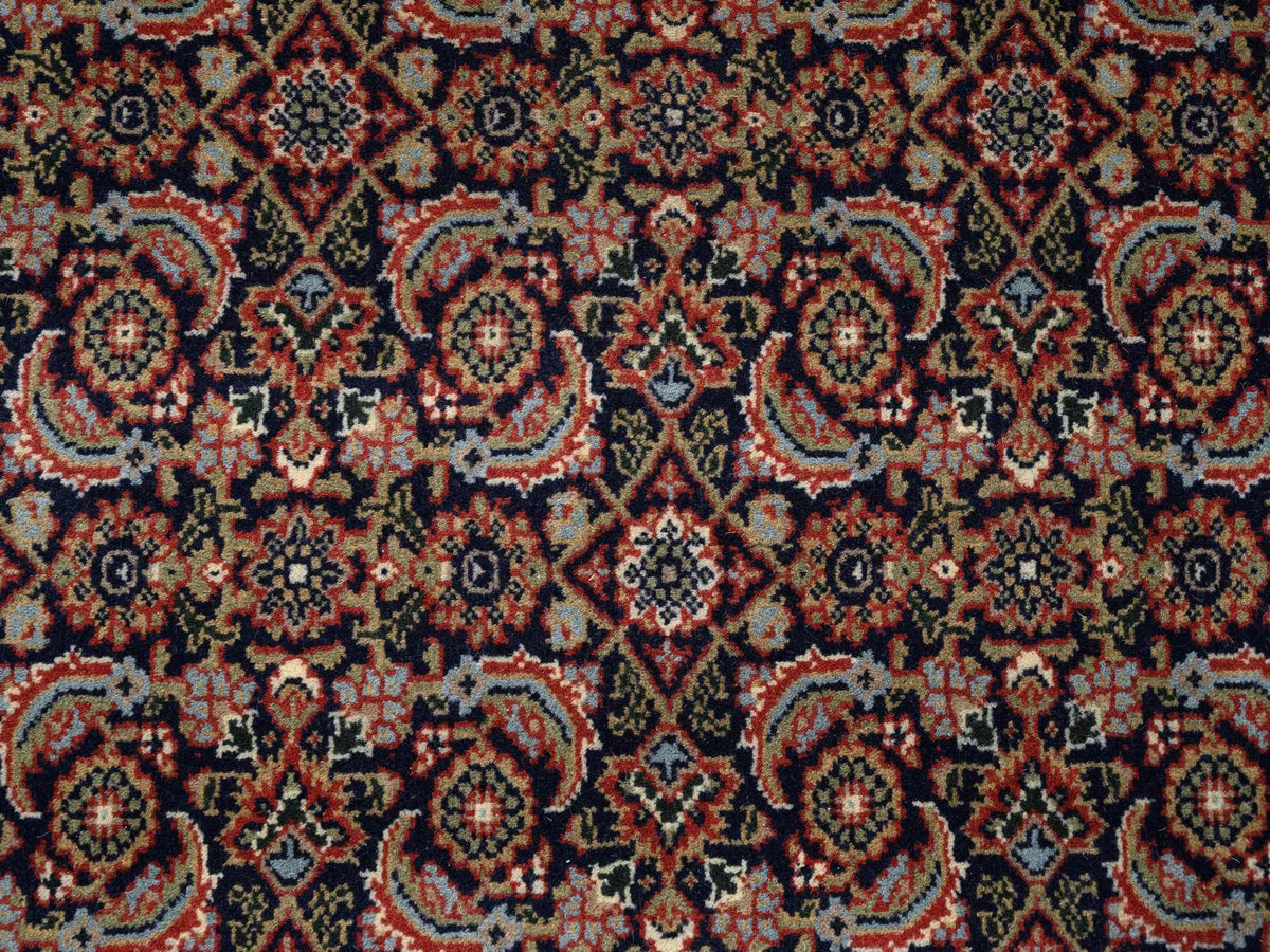 Fine Oriental hand-knotted wool/silk rug in Black & Red, 5'1" x 7'1" — SKU O062342 (view 5)
