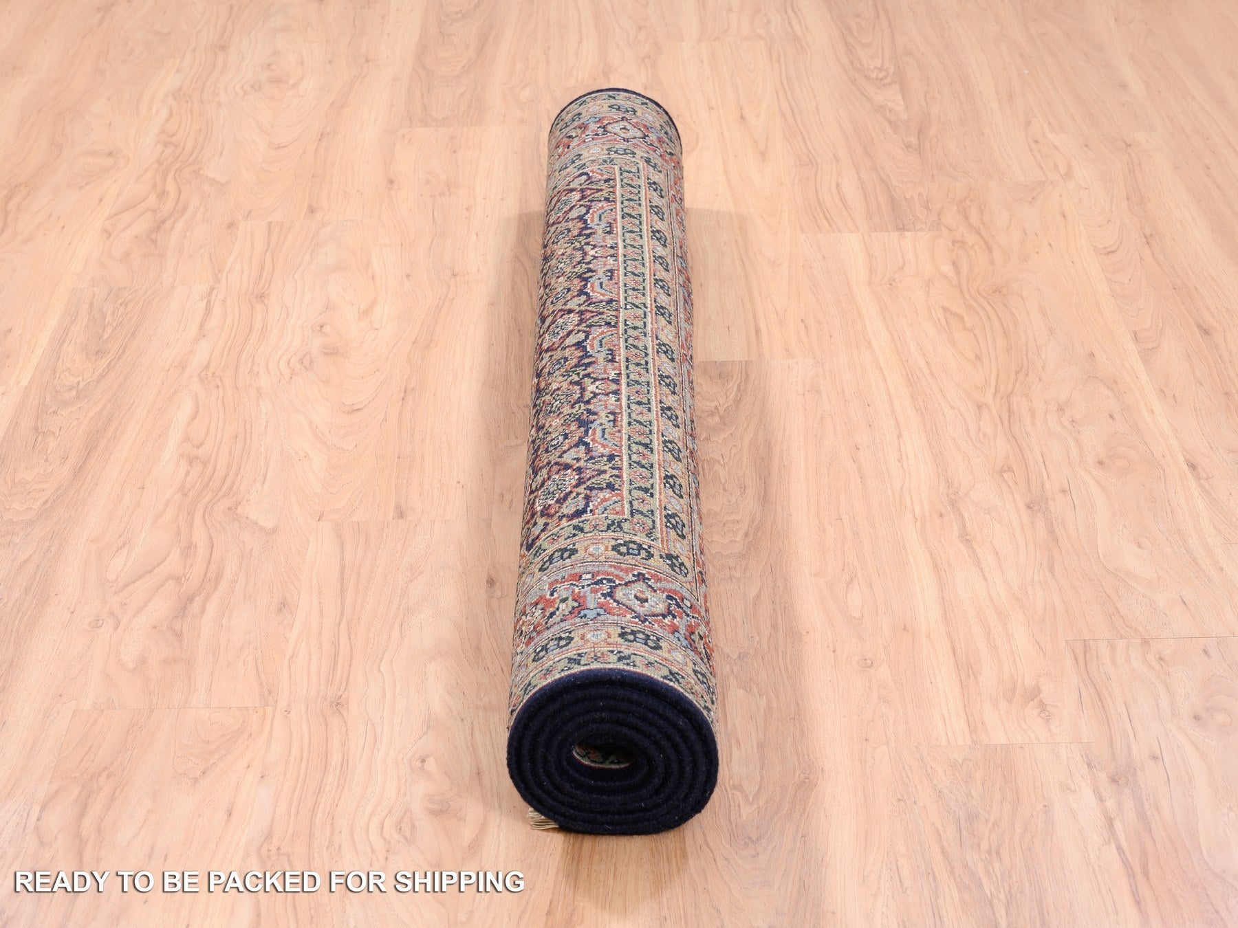 Fine Oriental hand-knotted wool/silk rug in Black & Red, 5'1" x 7'1" — SKU O062342 (view 6)