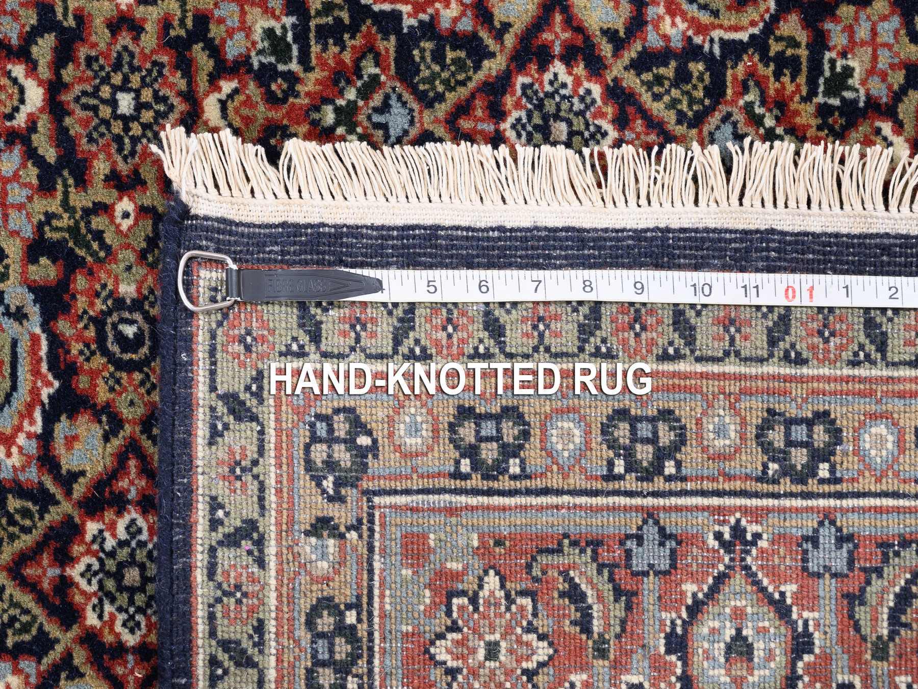 Fine Oriental hand-knotted wool/silk rug in Black & Red, 5'1" x 7'1" — SKU O062342 (view 8)