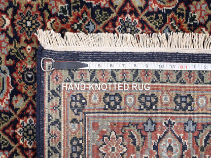 Fine Oriental hand-knotted wool/silk rug in Black & Red, 5'1" x 7'1" — SKU O062342 (view 8)
