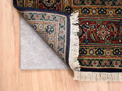Fine Oriental hand-knotted wool/silk rug in Black & Red, 5'1" x 7'1" — SKU O062343 (view 3)