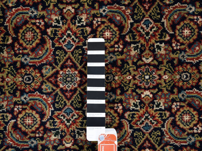 Fine Oriental hand-knotted wool/silk rug in Black & Red, 5'1" x 7'1" — SKU O062343 (view 4)