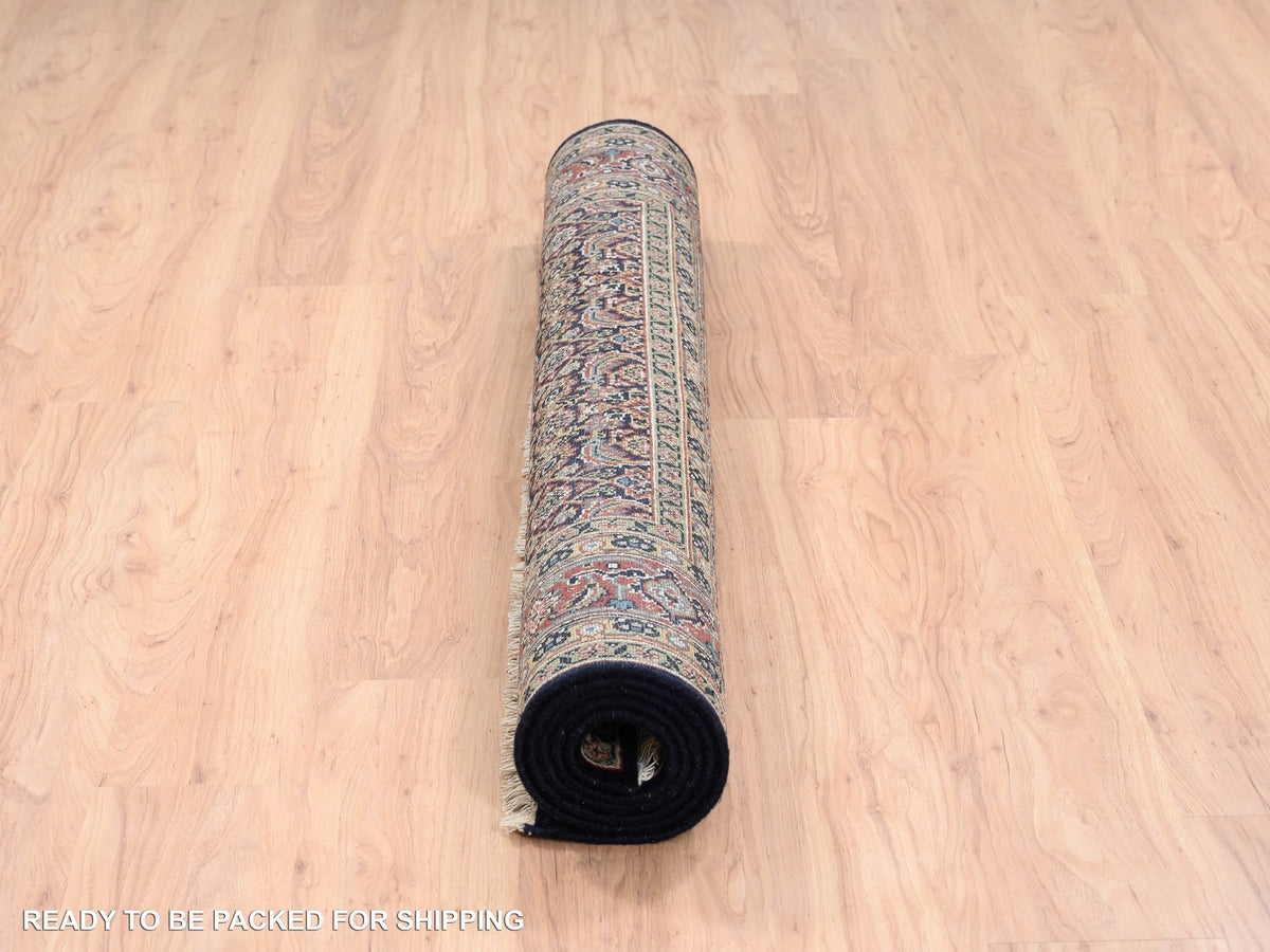 Fine Oriental hand-knotted wool/silk rug in Black & Red, 5'1" x 7'1" — SKU O062343 (view 6)