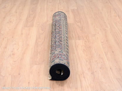 Fine Oriental hand-knotted wool/silk rug in Black & Red, 5'1" x 7'1" — SKU O062343 (view 6)