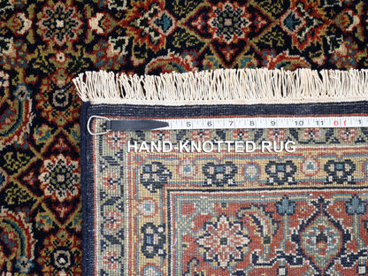 Fine Oriental hand-knotted wool/silk rug in Black & Red, 5'1" x 7'1" — SKU O062343 (view 8)