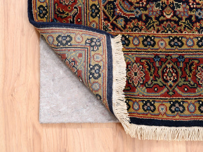 Fine Oriental hand-knotted wool/silk rug in Black & Red, 4' x 6' — SKU O062346 (view 3)