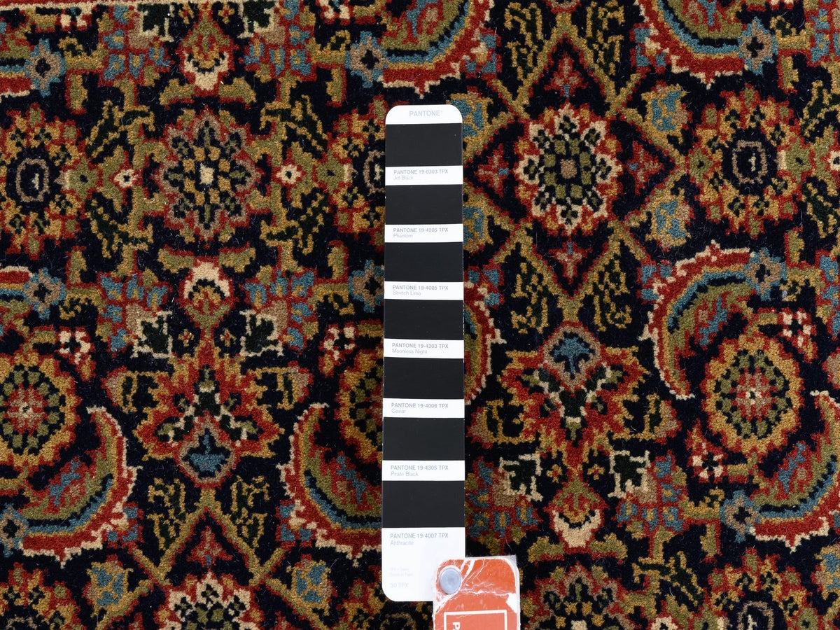 Fine Oriental hand-knotted wool/silk rug in Black & Red, 4' x 6' — SKU O062346 (view 4)