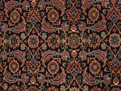 Fine Oriental hand-knotted wool/silk rug in Black & Red, 4' x 6' — SKU O062346 (view 5)