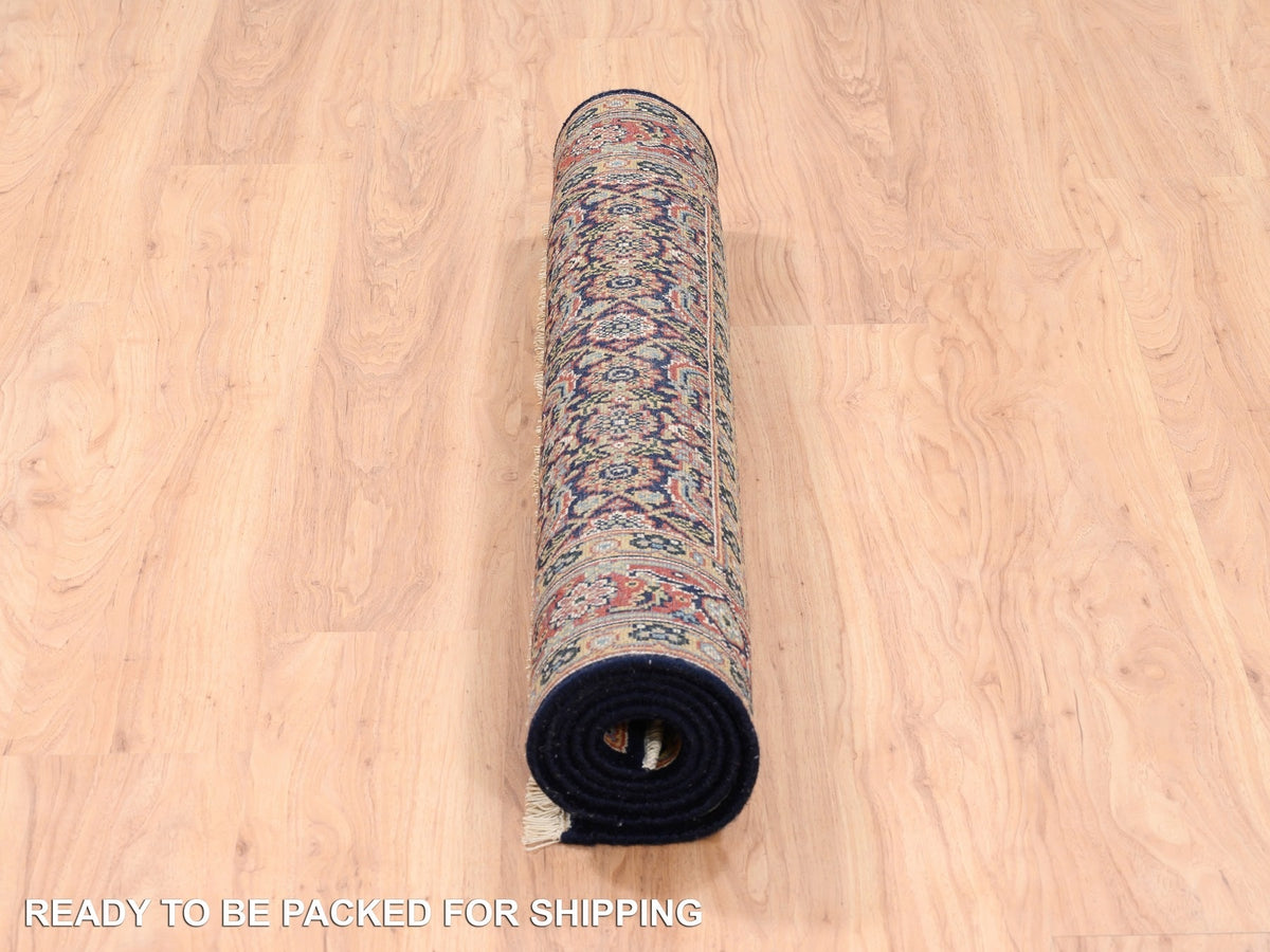 Fine Oriental hand-knotted wool/silk rug in Black & Red, 4' x 6' — SKU O062346 (view 6)