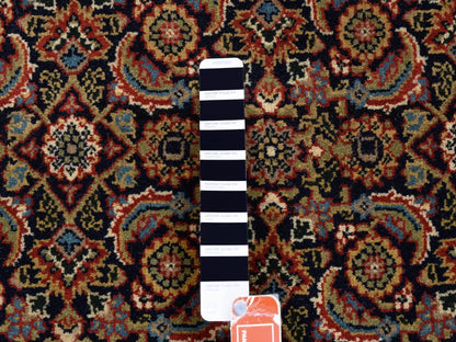 Fine Oriental hand-knotted wool/silk rug in Black & Red, 5'9" x 5'9" — SKU O062349 (view 4)